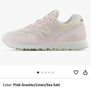 New Balance Beige and Pink Sneakers